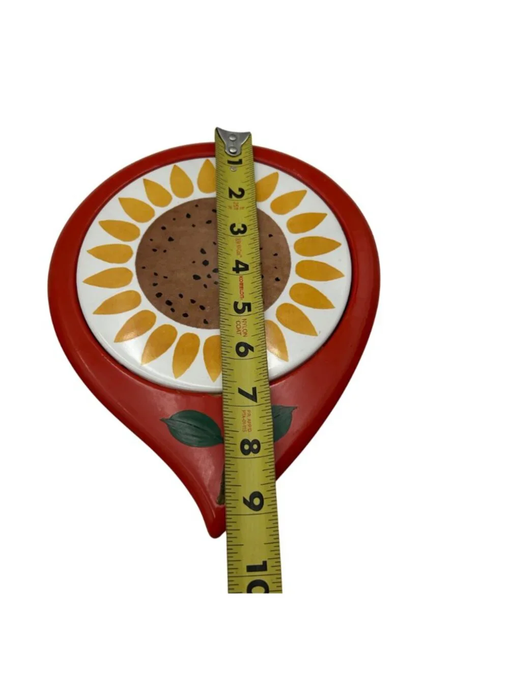 Vintage Floral Trivet Set Mid-Century Modern Kitchen Decor Red & Yellow Accents